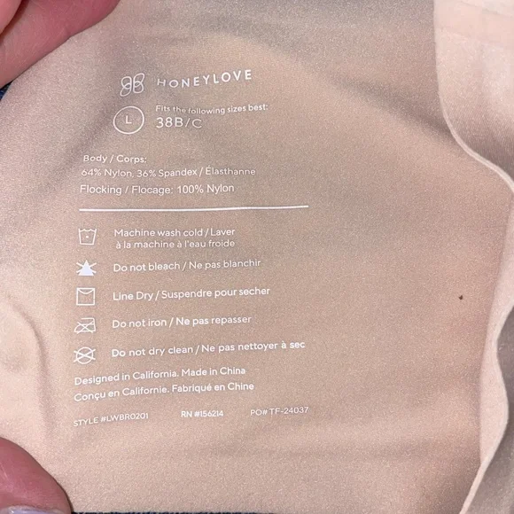 Honeylove Silhouette comfort support Bra nude color sz 38 b/c stretch ladies - Picture 4 of 4